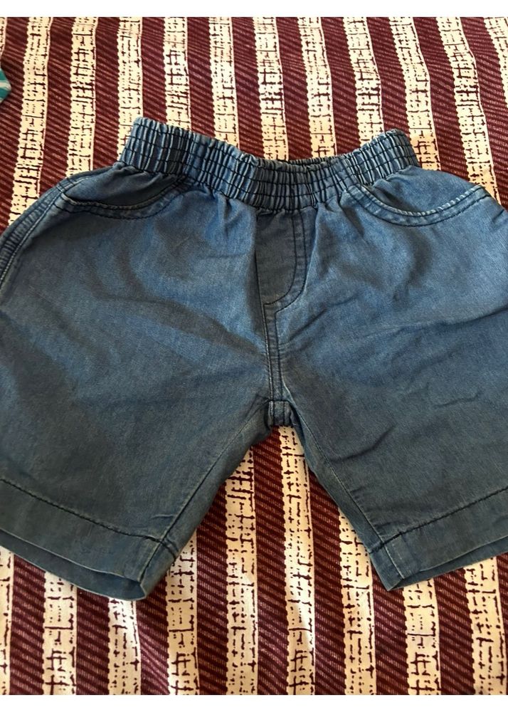 Denim Cotton Shorts For Boys Of 2-4 Age Group