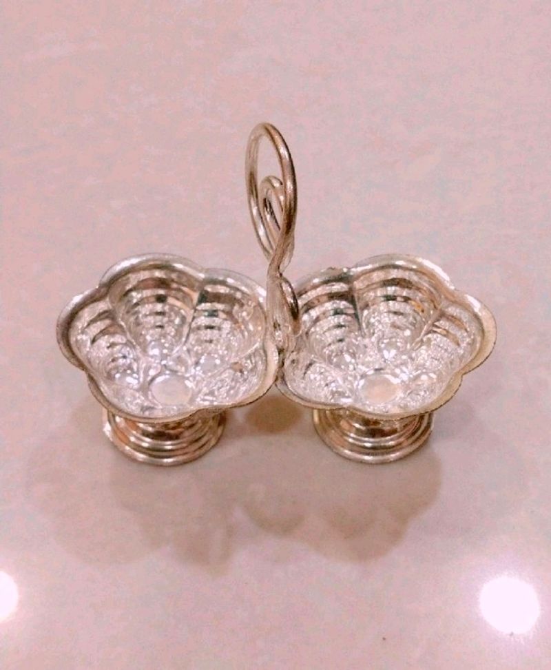 Silver Plated Haldi Kumkum Holder