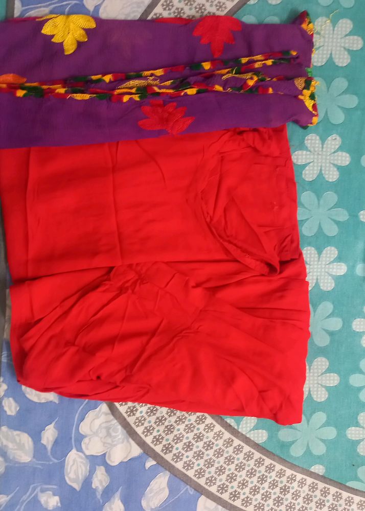 💜❤️Red Suit WithTread work Dupatta💜❤️