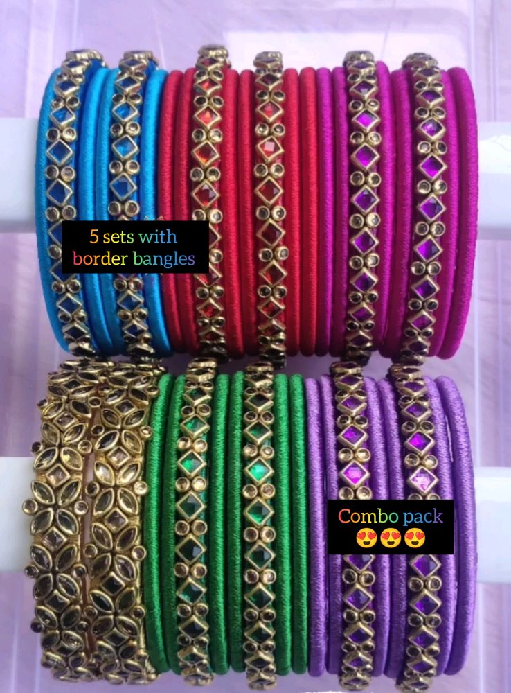 Big Combo set of Handcrafted Silk Thread Bangles