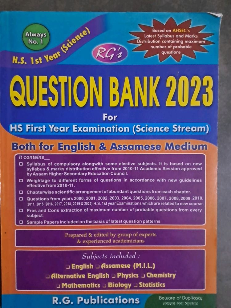 1st Year Question Bank