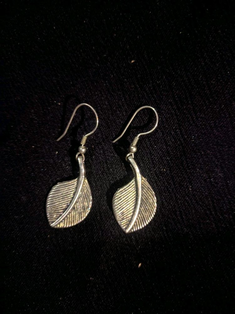 Oxidized Leaf Earrings