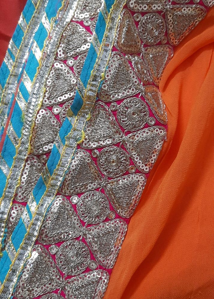 Pure Georgette Multishade Saree Upada Silk Blouse