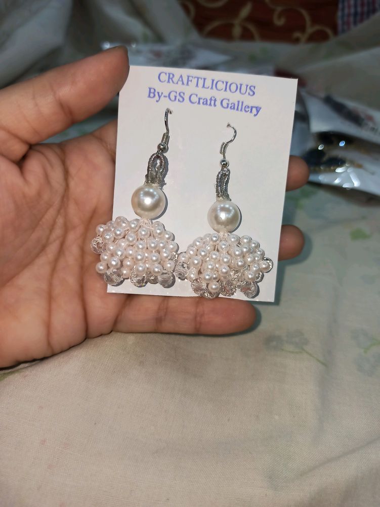 Handmade Pearls Jhumka