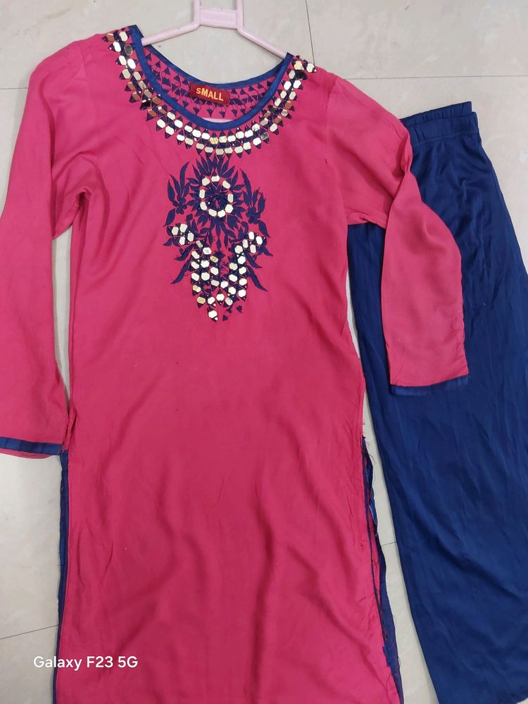 Mirror Work Kurti Wid Dupatta