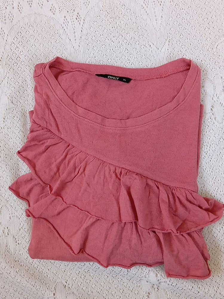 ONLY Coral Frill Full Sleeve T-shirt/Top (Women's)