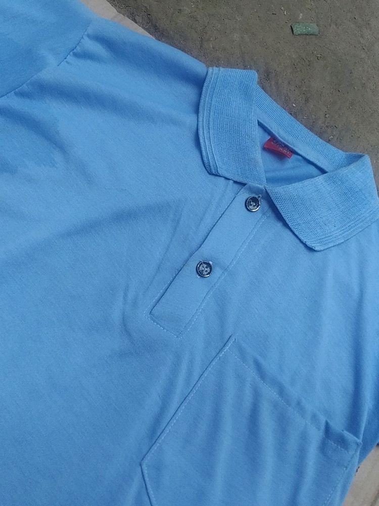 Blue T-shirt With Colar