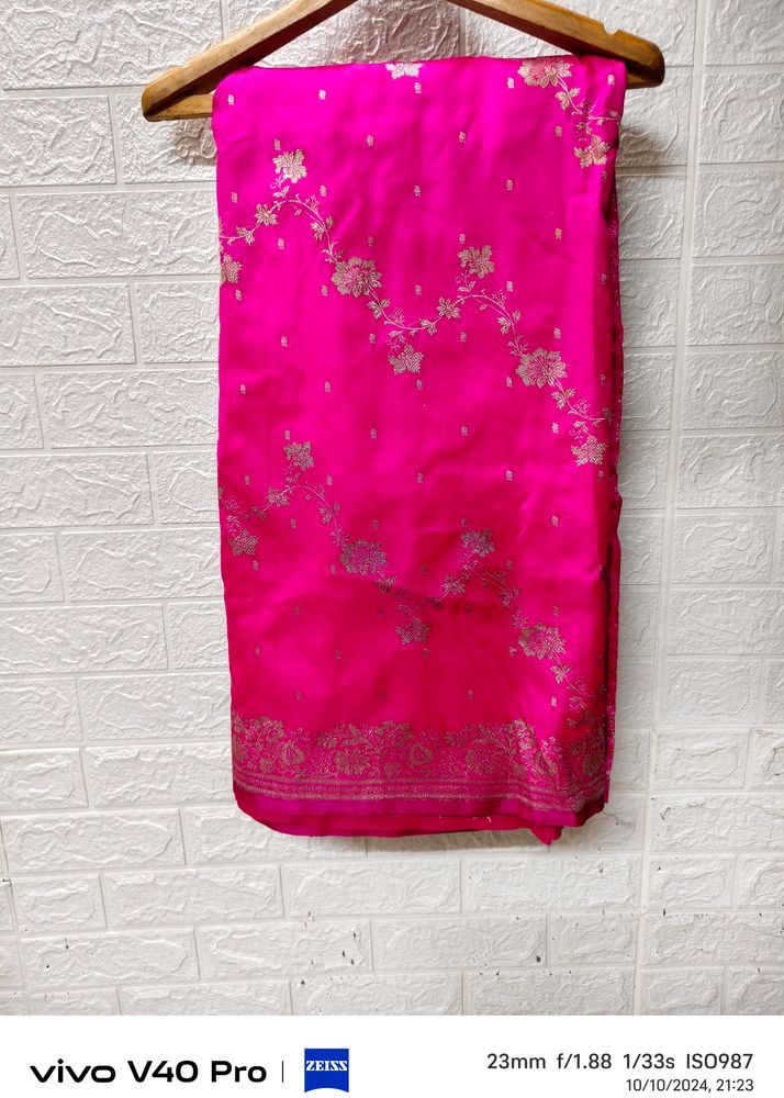 Hot Pink Banarasi Saree