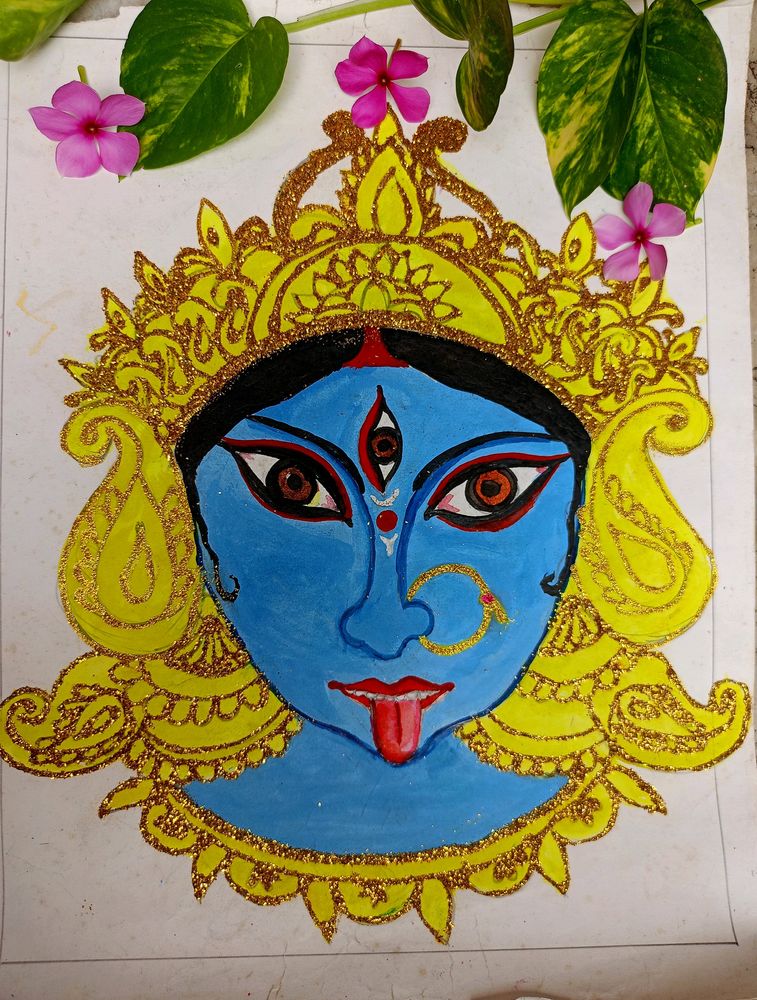 Maa Kali Face Drawing