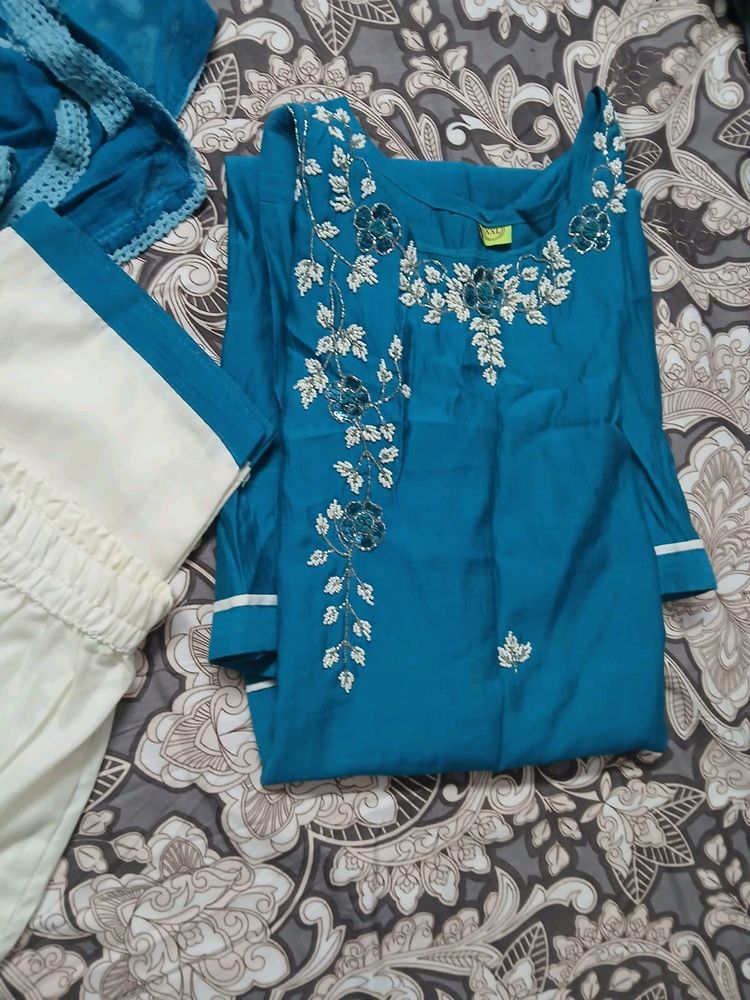 Blue Colour Suit Set With Dupatta 💙