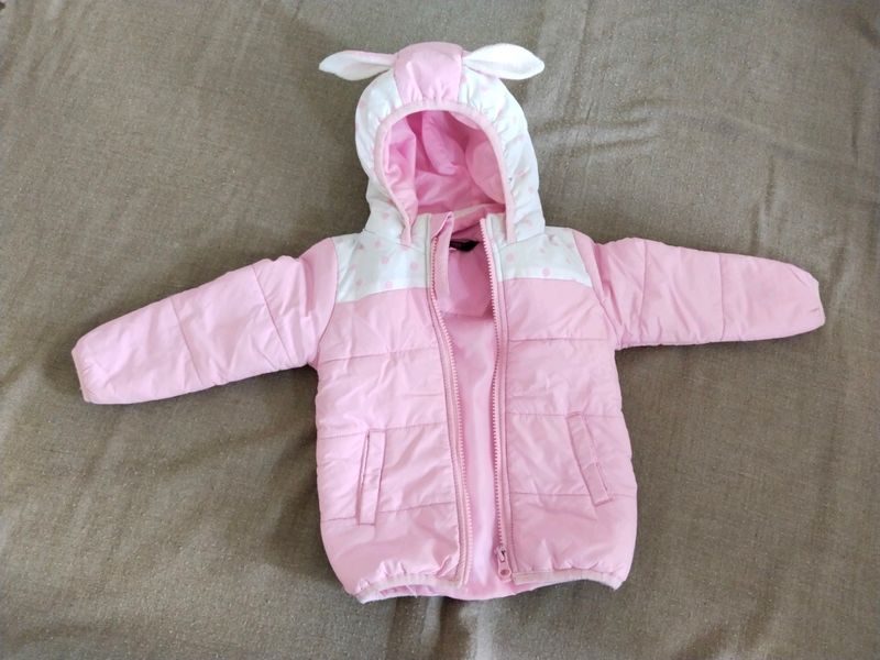 Cute Lamb Ears Pink Jacket For Baby Girl