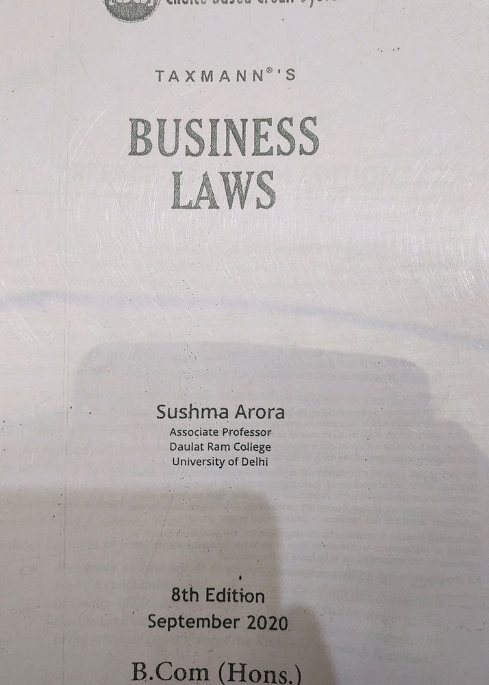 Business Laws By Sushma Arora B.Com(H)