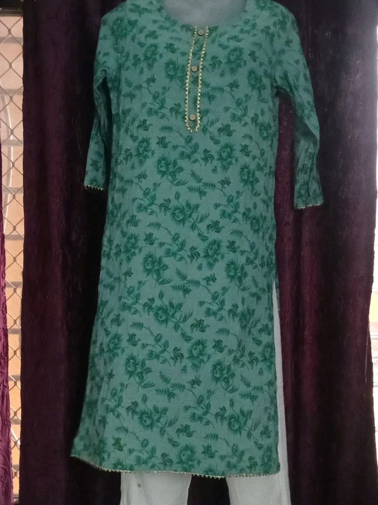 Floral Print Cotton Kurta Set