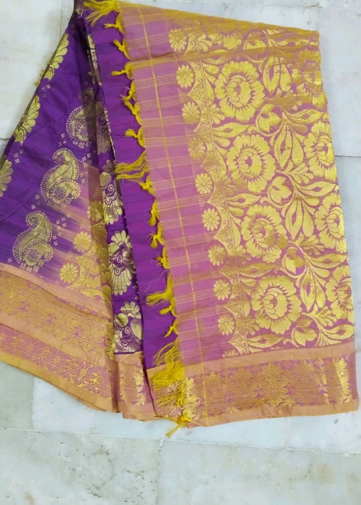 Violet And Pink Saree