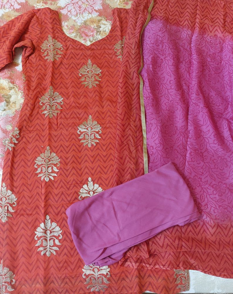 WOMEN COTTON SILK STRAIGHT KURTA SET