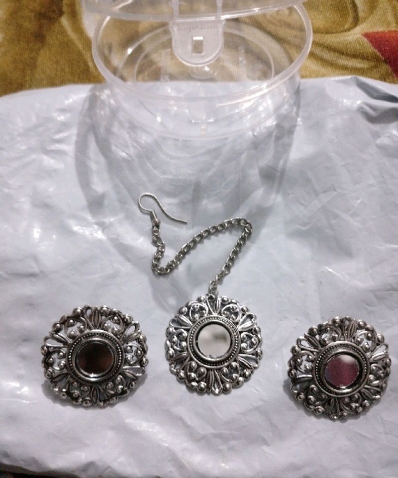 Fancy earing With Mantika Set