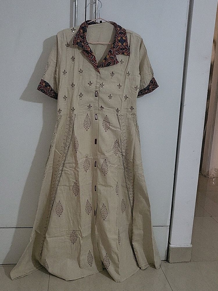 Kalamkari Print Long Dress