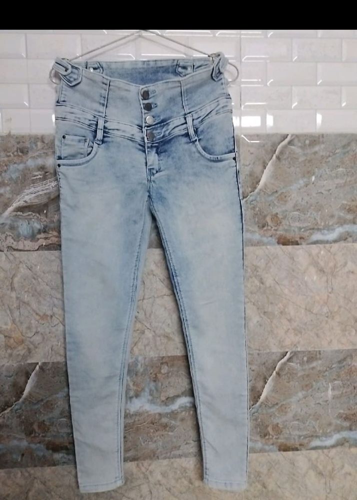 Trendy High Waist Skinny  Denium Jeans