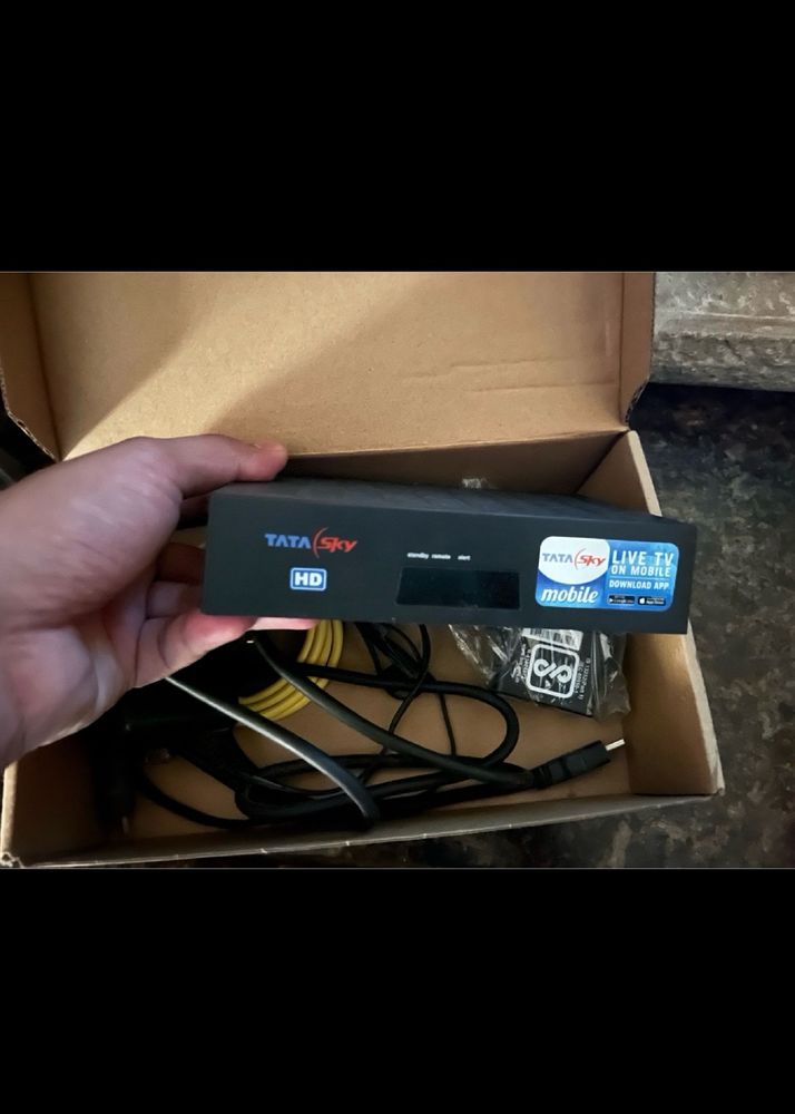 Tata Sky Brand New Setup Box With Remote, Hdmi Cab