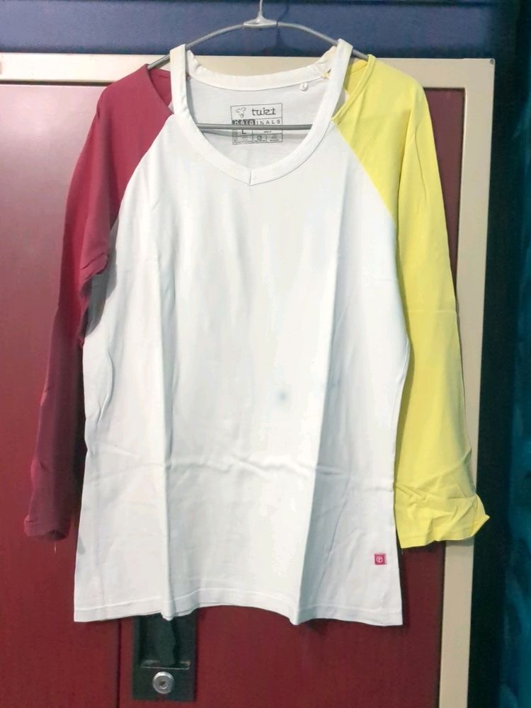 Two Coloured Sleeve Full Tshirt