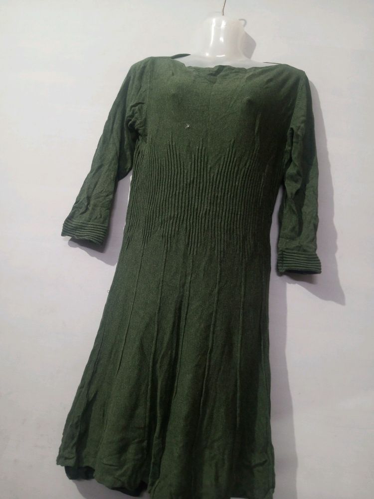 Woolen Olive Green Kurta