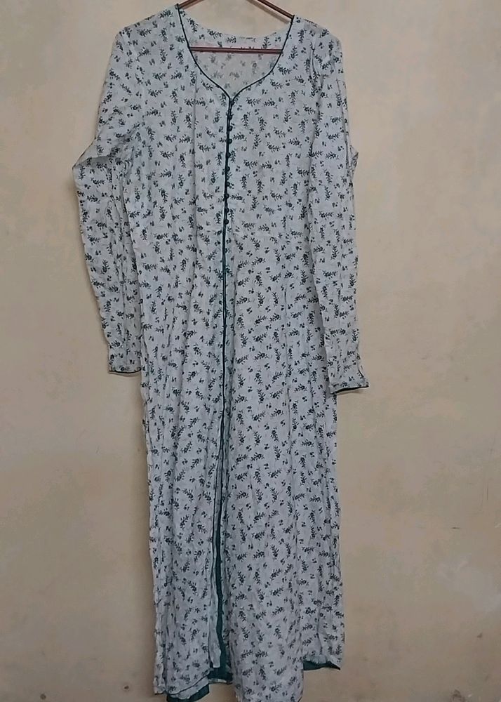 Front Cut Cotton Long Frock And Pant