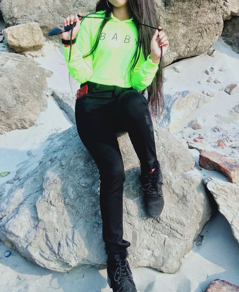 Neon Green Crop Hoodie