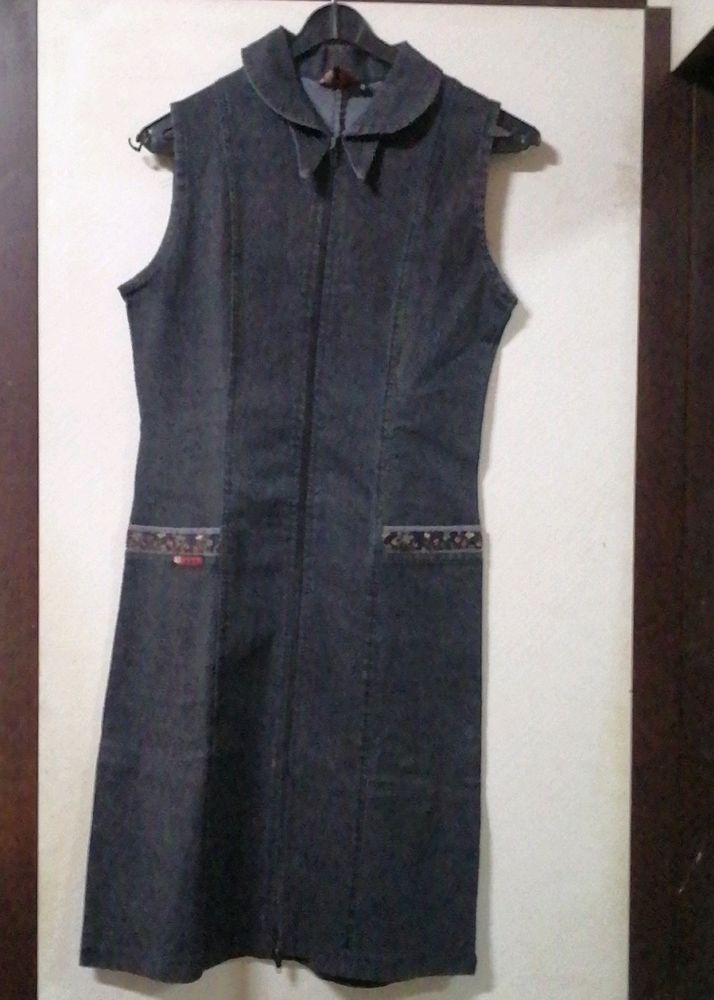 Sleeveless Denim A-Line Dress