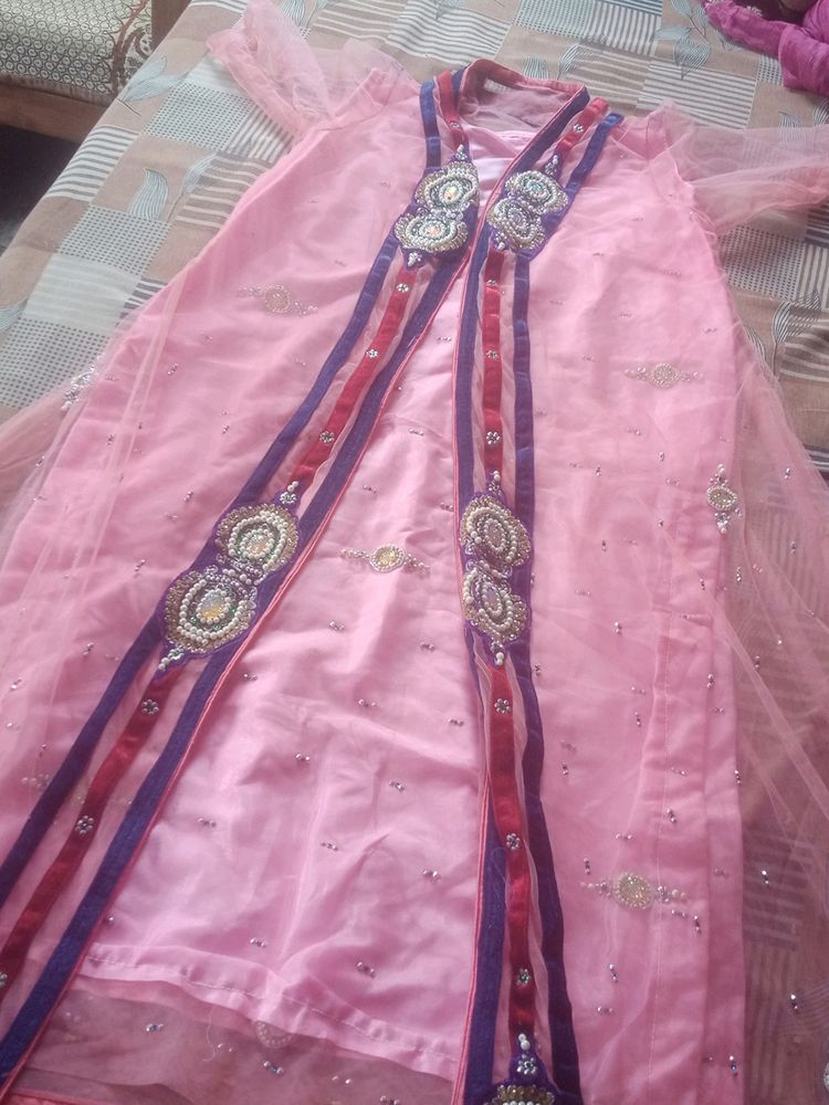 Pink Kurta With Jacket