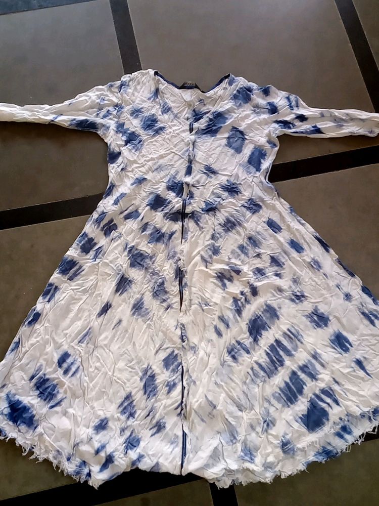 Blue And White Anarkali Kurta