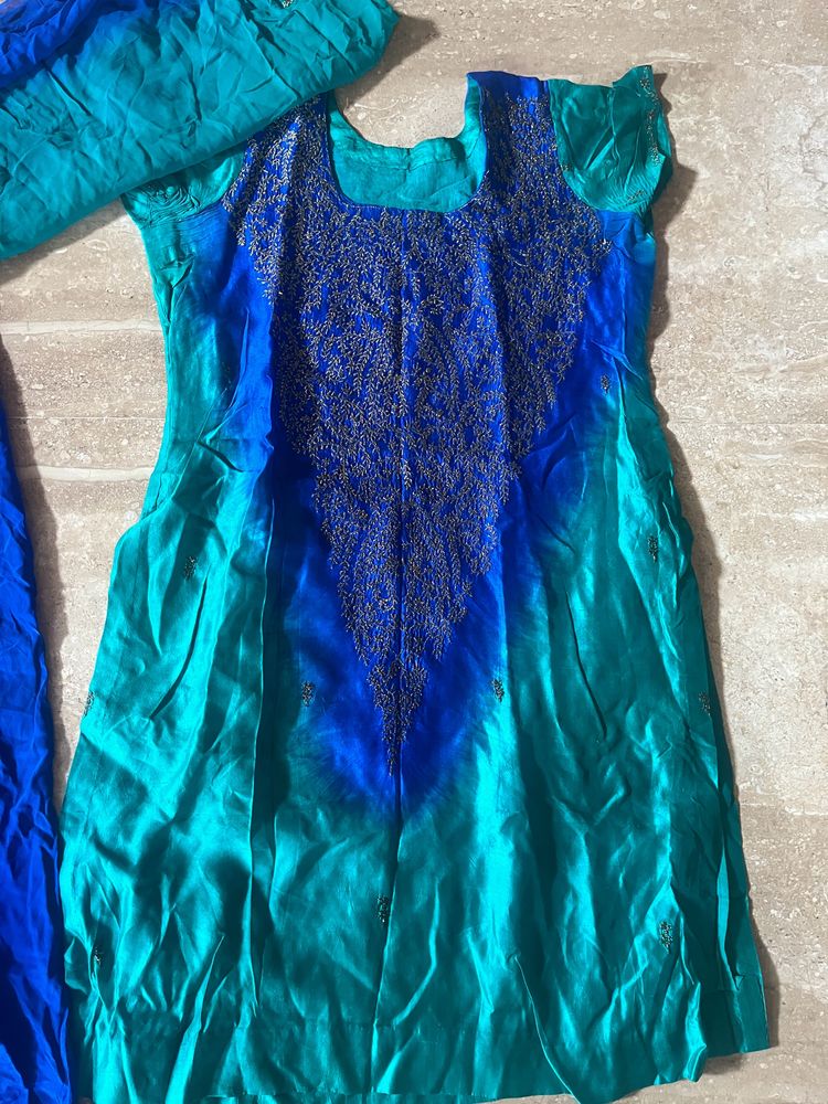 Blue - Green Salwaar Kurta Set