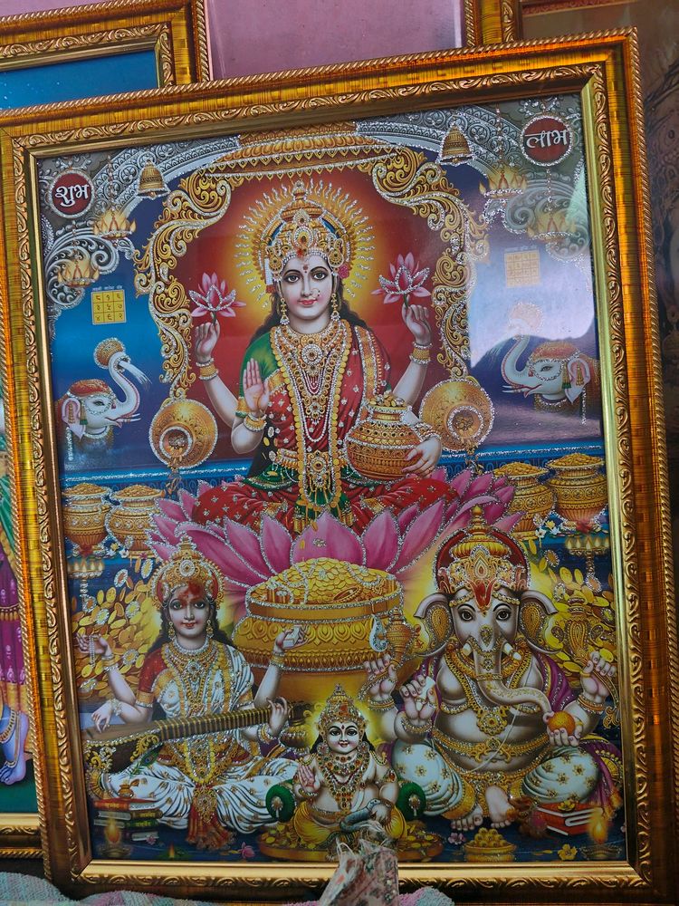 Ram Darbar Lakshmi Poojan Photo Frame With Alanki