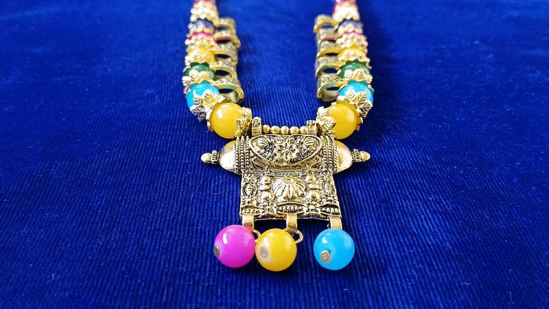 Multicolored Moti Necklace.