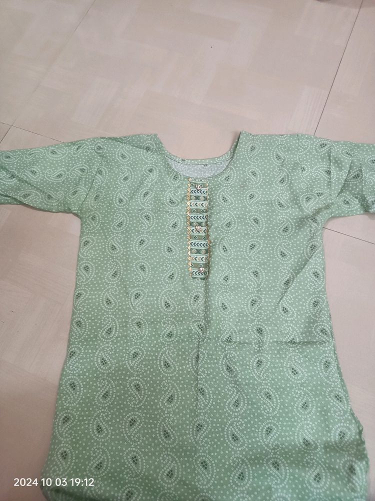 Green Kurta For Women Size Small