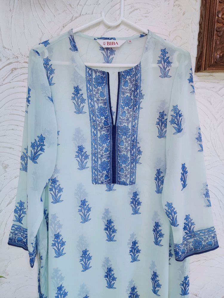 Biba Baby Blue Colour Kurta