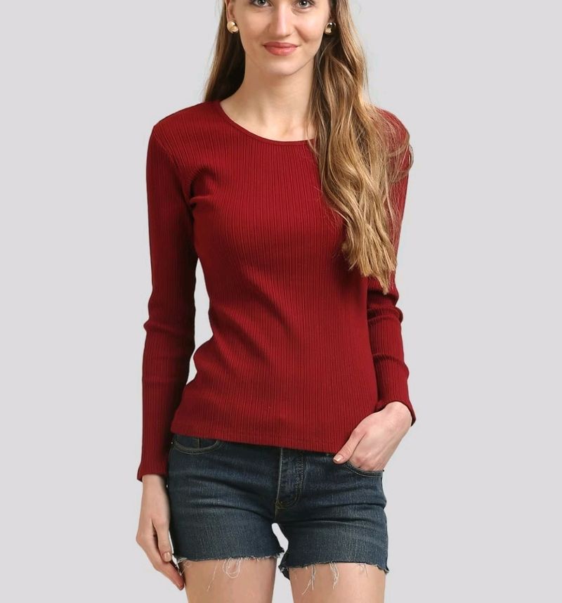 Pinterest Y2k Red Knitted Ribbed Pullover Top