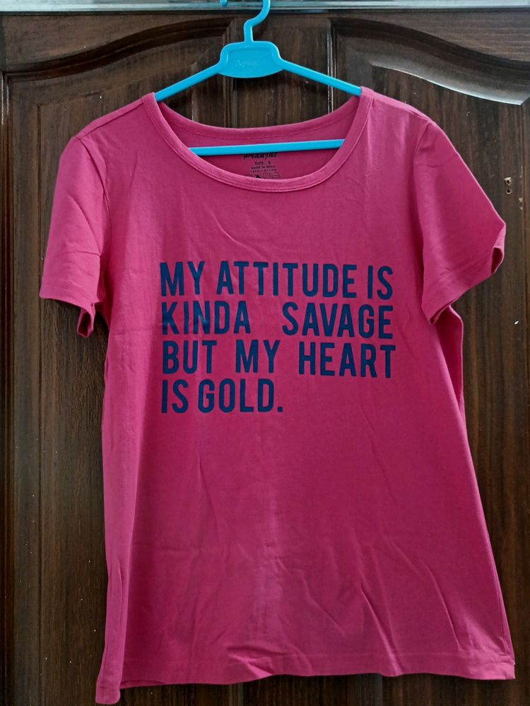 Pink Colour Savage Cool T Shirt