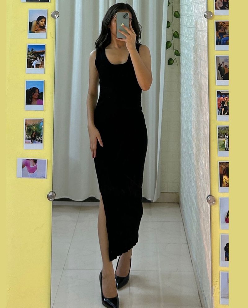 Mango Long Slit Dress