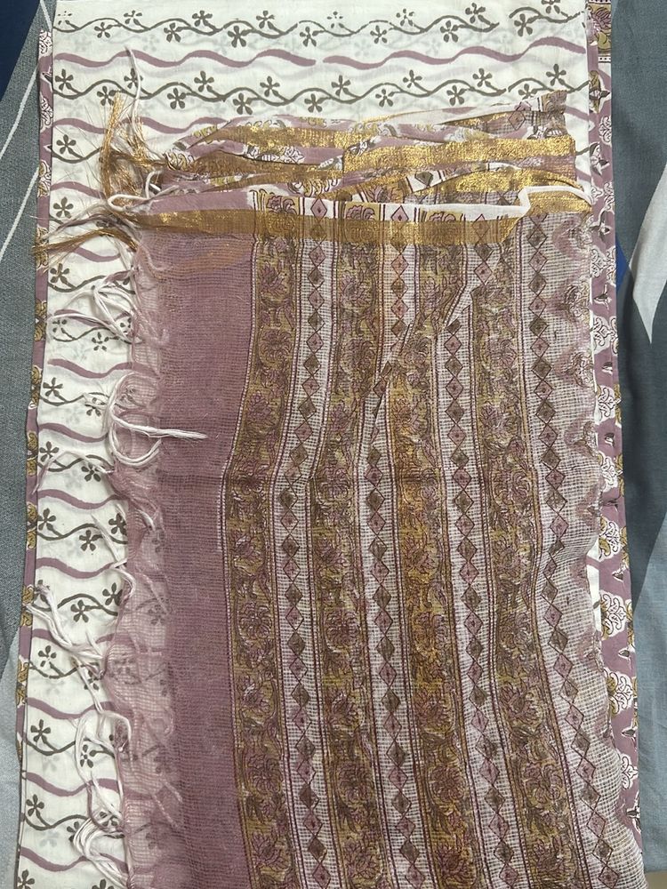 Pure Cotton 3 Piece Set With Kota Doria Dupatta