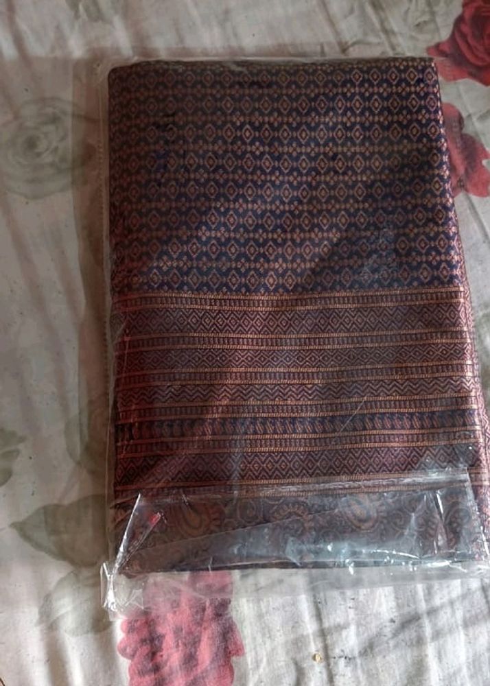 Brand New Lichi Silk Coffee Colour Saree