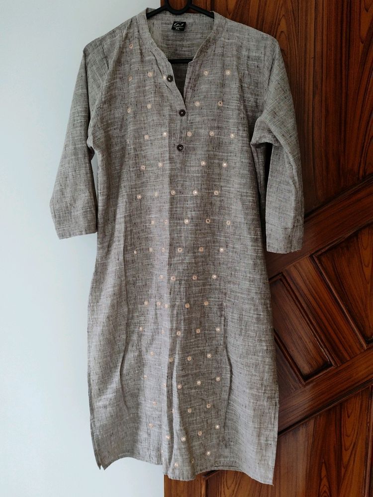 Cotton Collared A-line 3/4th Sleeves Kurti