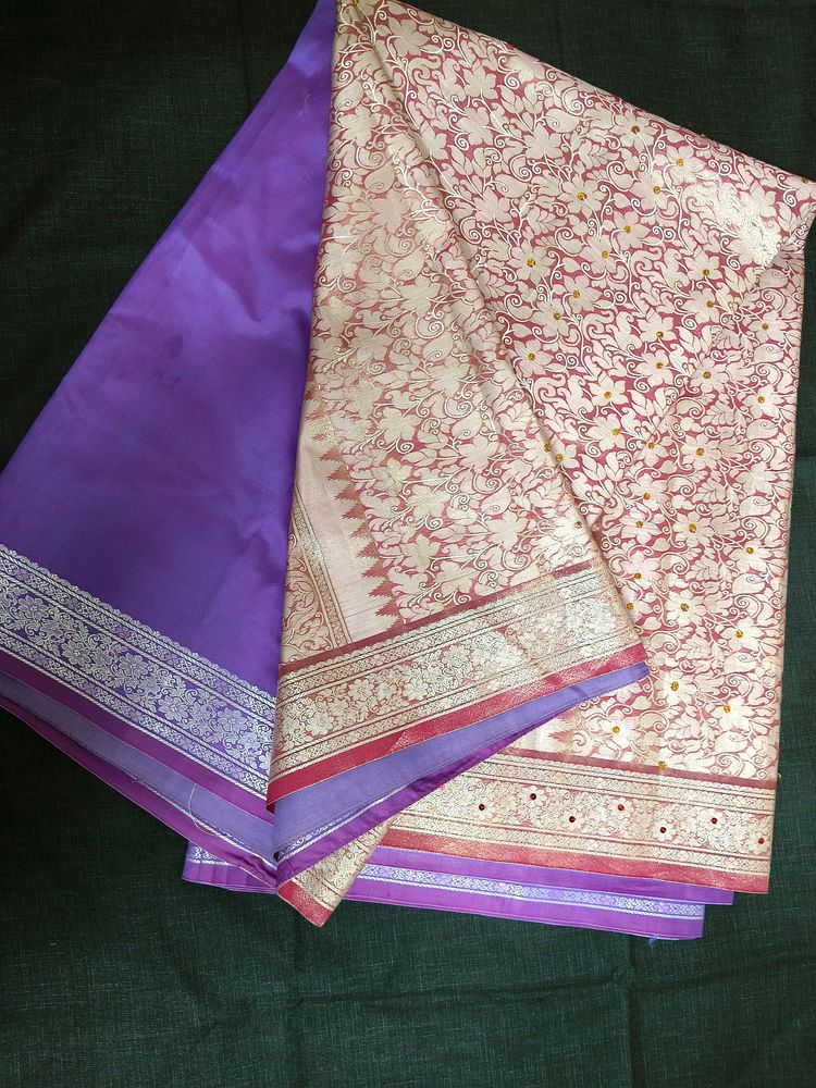 Beautiful Silk Saree without Blouse and with Pico