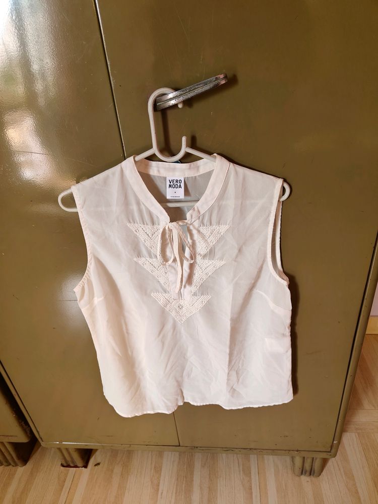 White Georgette Top