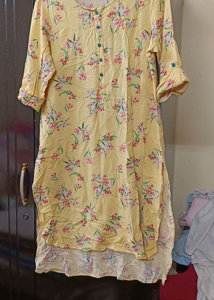 Yellow Daily Wear Kurti