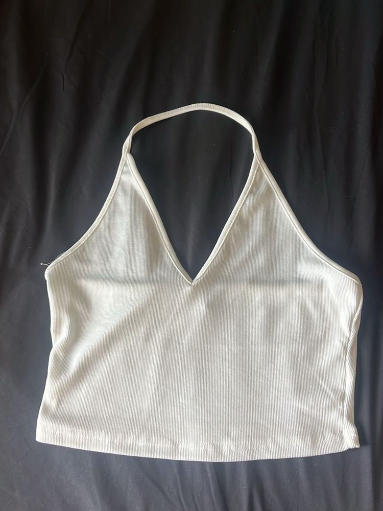 White Halter Top