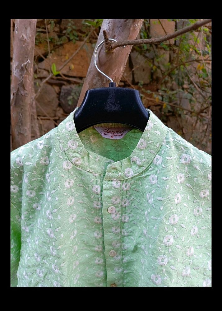 Jompers Embroidery Mit Green Kurta