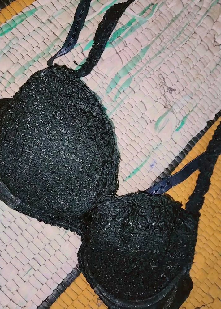 ❤️Sexy Pure Black Net Pushup Bra "Women S-34b