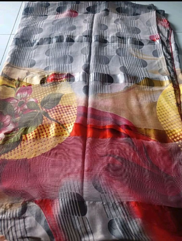 Printed Saree With Stiched Blouse