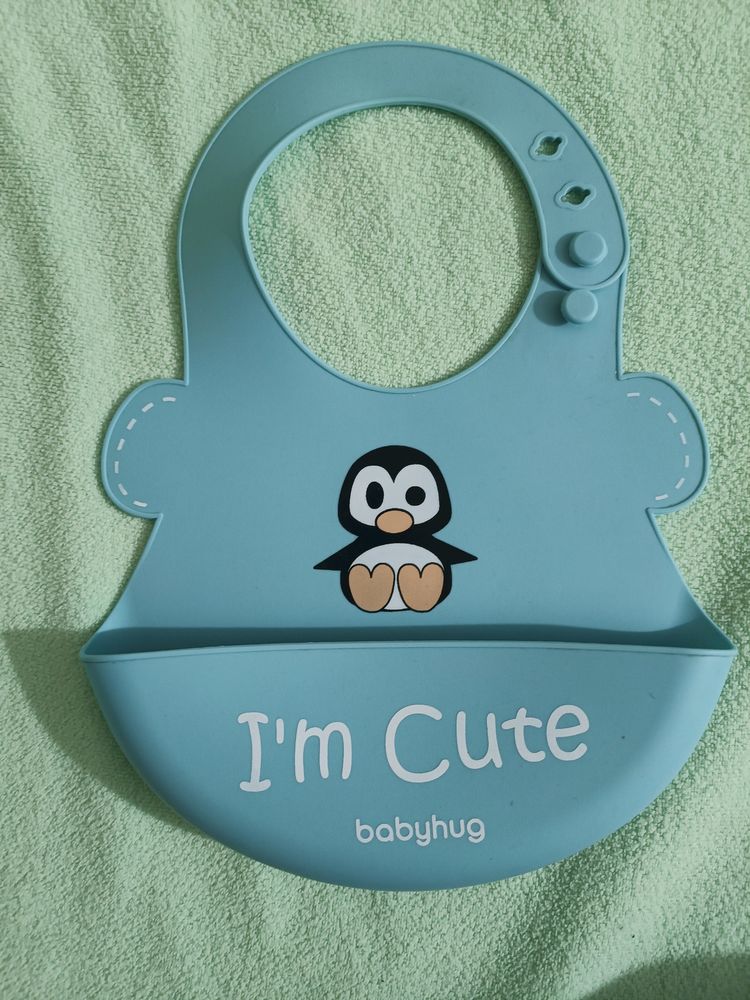 Babyhug Silicone Bib - Blue Colour