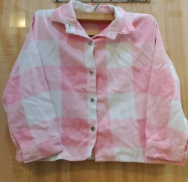 Baby Pink Crop Shirt